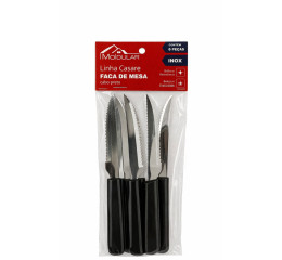 FACA P/MESA INOX CABO PTO C/6PÇS MR396